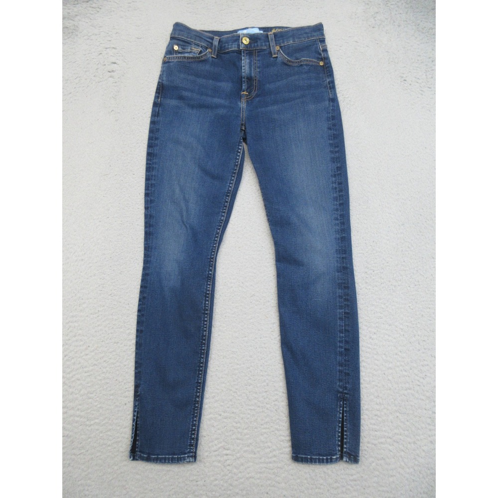 7 For All Mankind The Ankle Skinny Jeans Womens Blue Quiet Luxury Boot Weather